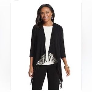 Travelers by Chico Black Jacket with Fringe | Size 1. (Size 8)